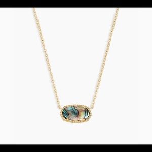 Elisa Gold Pendant Necklace In Abalone Shell